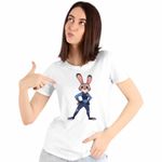 Fashion, accesorii si bijuterii - Femei - Imbracaminte femei - Tricouri si topuri femei - Tricou Femei Zootopia Judy Hopps Politista, alb, marime L - Infinity.ro