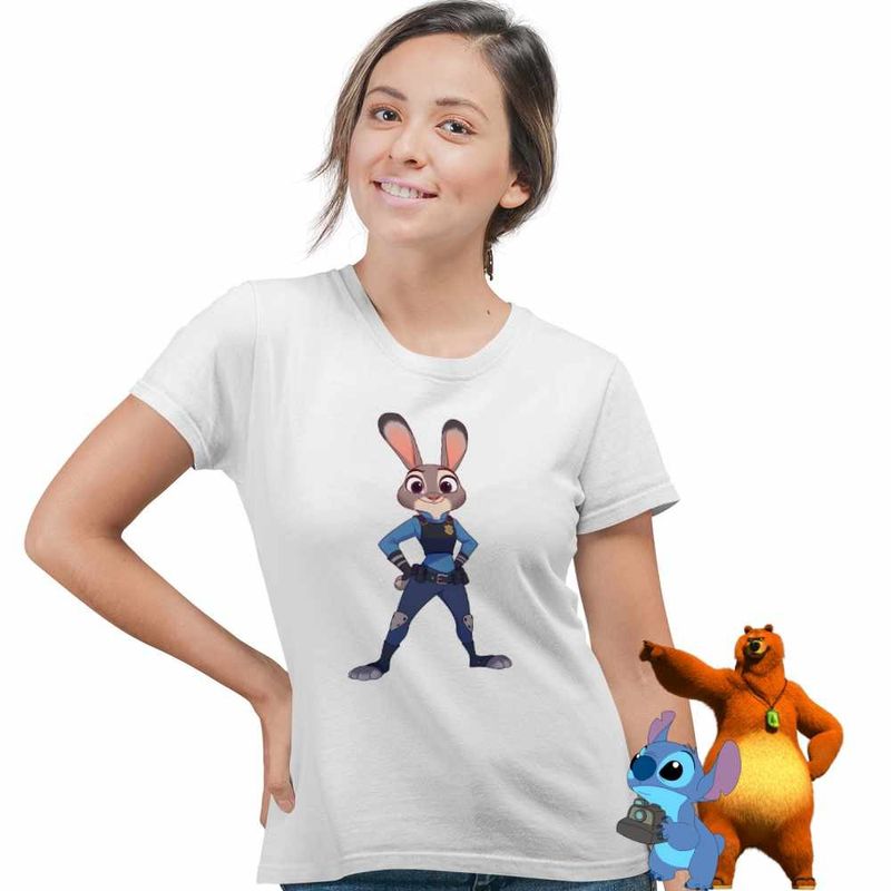 Fashion, accesorii si bijuterii - Femei - Imbracaminte femei - Tricouri si topuri femei - Tricou Femei Zootopia Judy Hopps Politista, alb, marime L - Infinity.ro