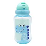 Casa si Gradina - Bucatarie si vesela - Cani si pahare - Cani si cesti - Cana cu pai din plastic, 340 ml, albastra cu model dinozaur - Infinity.ro