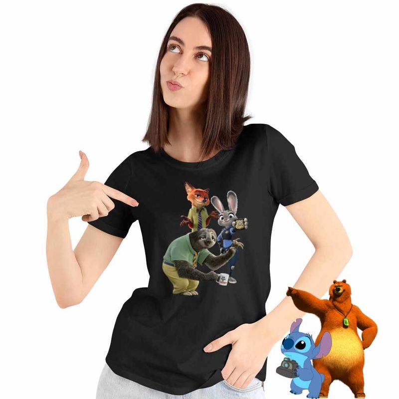 Fashion, accesorii si bijuterii - Femei - Imbracaminte femei - Tricouri si topuri femei - Tricou Femei Zootopia Judy Nick Flash, negru, marime 2XL - Infinity.ro