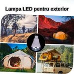 Auto si Moto - Electrice auto - Iluminare si semnalizare - Becuri auto - Bec cu 20 LEDuri cu Acumulator si Incarcare Solara, Solutia Ideala pentru Iluminare Autonoma, Culoare Alb, Lumina Rece - Infinity.ro