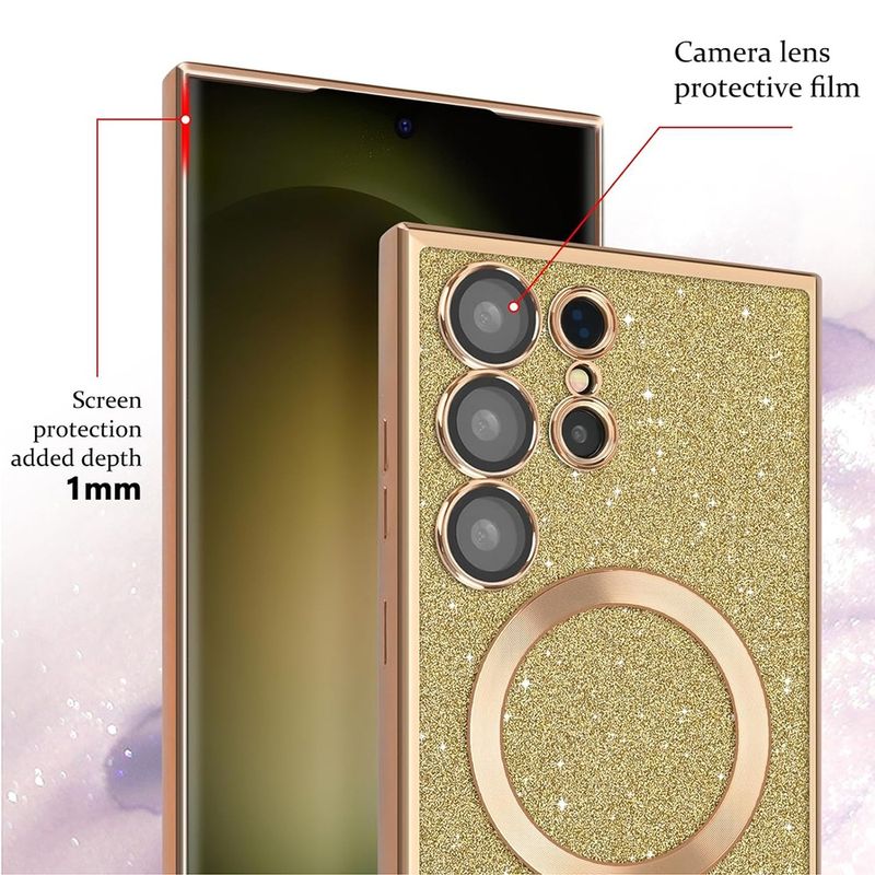 Laptop, Telefoane si Tablete - Telefoane mobile si accesorii - Accesorii Telefoane - Huse telefoane - Husa pentru iPhone 16 Plus - Techsuit Luxury Glitter MagSafe - Black - Infinity.ro