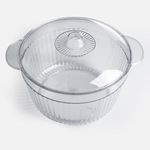 Casa si Gradina - Bucatarie si vesela - Vesela si tacamuri - Farfurii si boluri - Salatiera din Plastic cu Capac, 3.8L, Transparenta, cu Manere - Infinity.ro