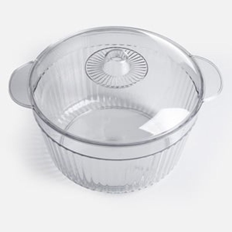 Casa si Gradina - Bucatarie si vesela - Vesela si tacamuri - Farfurii si boluri - Salatiera din Plastic cu Capac, 3.8L, Transparenta, cu Manere - Infinity.ro