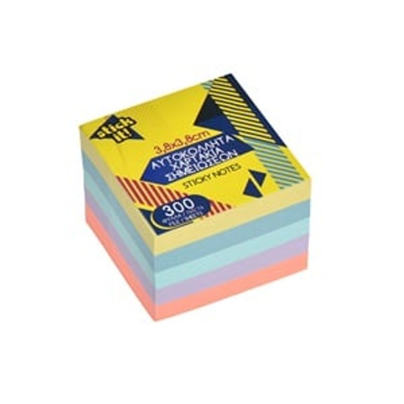 Carti si Birotica - Papetarie - Notite autoadezive - Notite adezive mini, Set 300 buc, Culori pastel, 3,8x3,8 cm - Infinity.ro