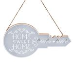 Casa si Gradina - Decoratiuni - Obiecte decorative - Accesorii decorative - Suport chei din lemn cu 4 carlige, 30x17cm, gri, forma de cheie - Infinity.ro