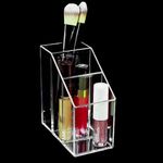 Ingrijire personala si Cosmetice - Machiaj - Accesorii machiaj - Suport Pensule Acrilic 3 Compartimente Transparent Dimensiune 6x11x12cm - Infinity.ro
