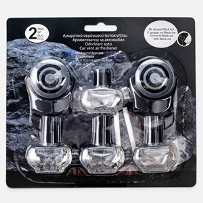 Auto si Moto - Intretinere auto - Odorizante auto - Odorizant pentru grila de ventilatie auto, cu rezerve, aroma Black Ice - Infinity.ro