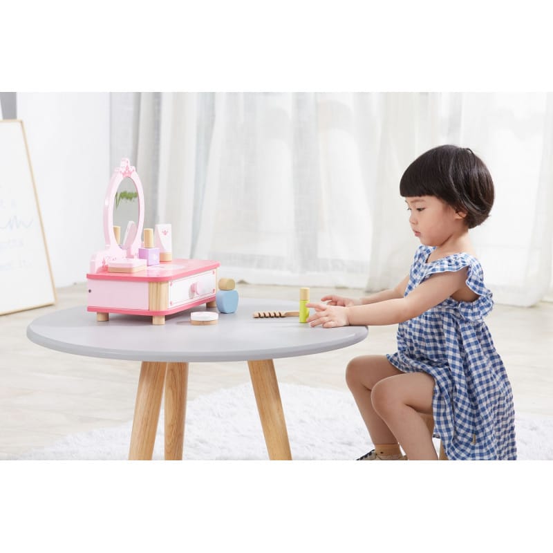 Jucarii, Copii si Bebe - Jucarii si jocuri - Jucarii de rol - Frumusete, bijuterii si accesorii fetite - Masuta de toaleta set de machiaj Viga, lemn, roz - Infinity.ro