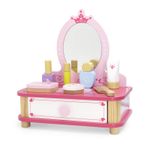 Jucarii, Copii si Bebe - Jucarii si jocuri - Jucarii de rol - Frumusete, bijuterii si accesorii fetite - Masuta de toaleta set de machiaj Viga, lemn, roz - Infinity.ro