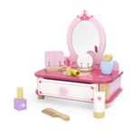 Jucarii, Copii si Bebe - Jucarii si jocuri - Jucarii de rol - Frumusete, bijuterii si accesorii fetite - Masuta de toaleta set de machiaj Viga, lemn, roz - Infinity.ro