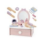 Jucarii, Copii si Bebe - Jucarii si jocuri - Jucarii de rol - Frumusete, bijuterii si accesorii fetite - Masuta de toaleta copii Viga, Little Princess, lemn, oglinda, accesorii, roz KID442711 - Infinity.ro