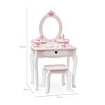 Jucarii, Copii si Bebe - Jucarii si jocuri - Jucarii de rol - Frumusete, bijuterii si accesorii fetite - Masuta de toaleta Viga, lemn, 8 accesorii, roz KID447822 - Infinity.ro