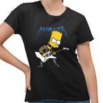 Fashion, accesorii si bijuterii - Femei - Imbracaminte femei - Tricouri si topuri femei - Tricou Femei Metallica The Simpsons Bart Merch, negru, marime S - Infinity.ro