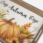 Casa si Gradina - Bucatarie si vesela - Ustensile bucatarie - Tavi servire - Tava Decorativa din Lemn cu Dovleci 45x34cm - Infinity.ro