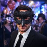Casa si Gradina - Decoratiuni - Decoratiuni petrecere - Masti si costume carnaval - Masca de Carnaval cu Model Pasare, Neagra, pentru Barbati - Infinity.ro
