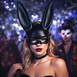 Casa si Gradina - Decoratiuni - Decoratiuni petrecere - Masti si costume carnaval - Masca deghizare neagra cu urechi de iepure pentru femei - Infinity.ro