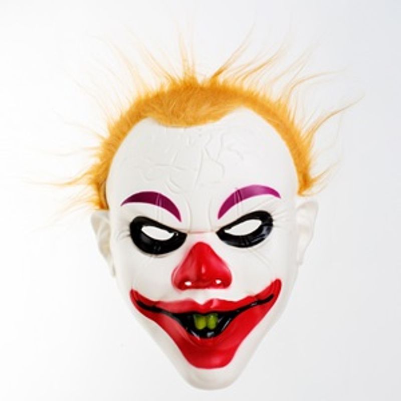 Casa si Gradina - Decoratiuni - Decoratiuni petrecere - Masti si costume carnaval - Masca de Clovn Infricosator cu Par Portocaliu si Gura Rosie - Infinity.ro