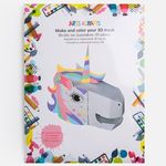 Jucarii, Copii si Bebe - Jucarii si jocuri - Jucarii & jocuri educative - Seturi de artizanat - Set Creativ Masca 3D Unicorn din Hartie, Include 4 Markere, Alb, DIY pentru Copii 3+ - Infinity.ro