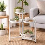 Casa si Gradina - Gradinarit si plante - Plante si ghivece - Ghivece si suporturi - Suport Metalic Alb pentru Plante cu 3 Niveluri - Design Modern - Infinity.ro