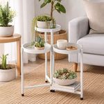 Casa si Gradina - Gradinarit si plante - Plante si ghivece - Ghivece si suporturi - Suport Metalic Alb pentru Plante cu 3 Niveluri - Design Modern - Infinity.ro
