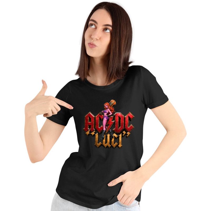 Fashion, accesorii si bijuterii - Femei - Imbracaminte femei - Tricouri si topuri femei - Tricou Femei AC/DC Luci Merch ACDC, negru, marime S - Infinity.ro