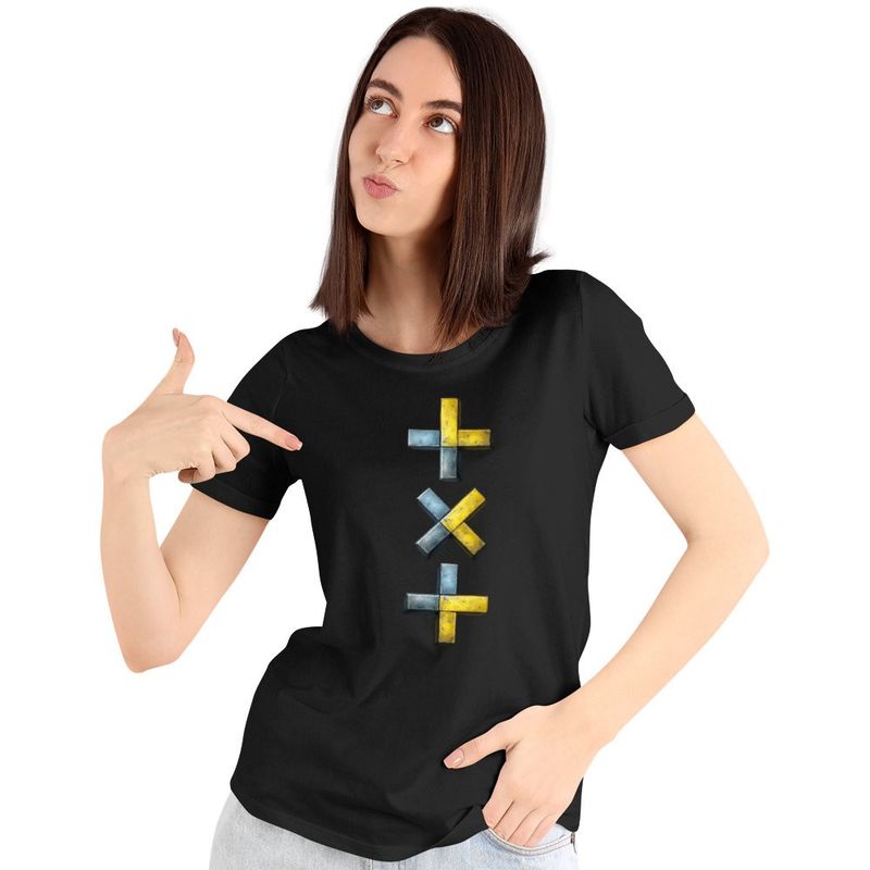 Fashion, accesorii si bijuterii - Femei - Imbracaminte femei - Tricouri si topuri femei - Tricou Femei Tomorrow X Together Vibe Kpop Merch, negru, marime S - Infinity.ro