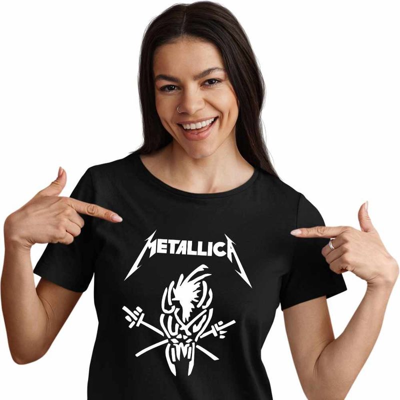 Fashion, accesorii si bijuterii - Femei - Imbracaminte femei - Tricouri si topuri femei - Tricou Femei Metallica Merch Skeleton, negru, marime S - Infinity.ro