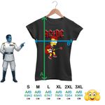 Fashion, accesorii si bijuterii - Femei - Imbracaminte femei - Tricouri si topuri femei - Tricou Femei ACDC The Simpsons Bart AC/DC Merch, negru, marime S - Infinity.ro
