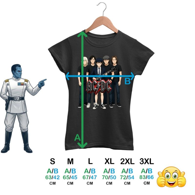 Fashion, accesorii si bijuterii - Femei - Imbracaminte femei - Tricouri si topuri femei - Tricou Femei ACDC Cartoon Merch, negru, marime S - Infinity.ro