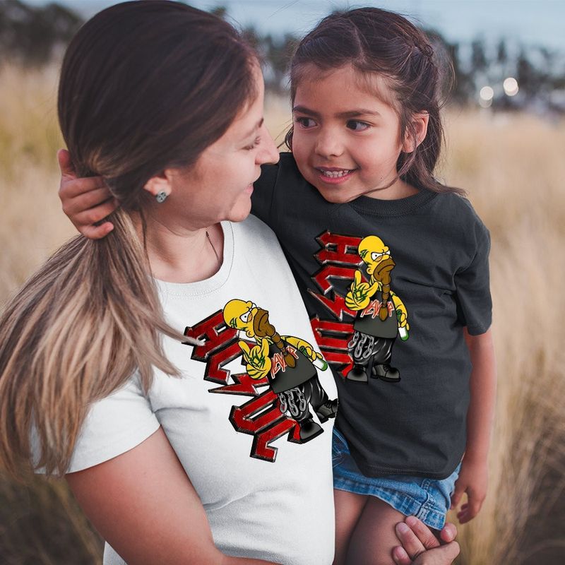 Fashion, accesorii si bijuterii - Femei - Imbracaminte femei - Tricouri si topuri femei - Tricou Femei AC/DC The Simpsons Homer ACDC Merch, negru, marime S - Infinity.ro