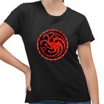 Fashion, accesorii si bijuterii - Femei - Imbracaminte femei - Tricouri si topuri femei - Tricou Femei Game of Thrones Targaryen Sigil, negru, marime S - Infinity.ro