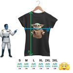 Fashion, accesorii si bijuterii - Femei - Imbracaminte femei - Tricouri si topuri femei - Tricou Femei Baby Yoda Grogu Mandalorian Star Wars, negru, marime S - Infinity.ro