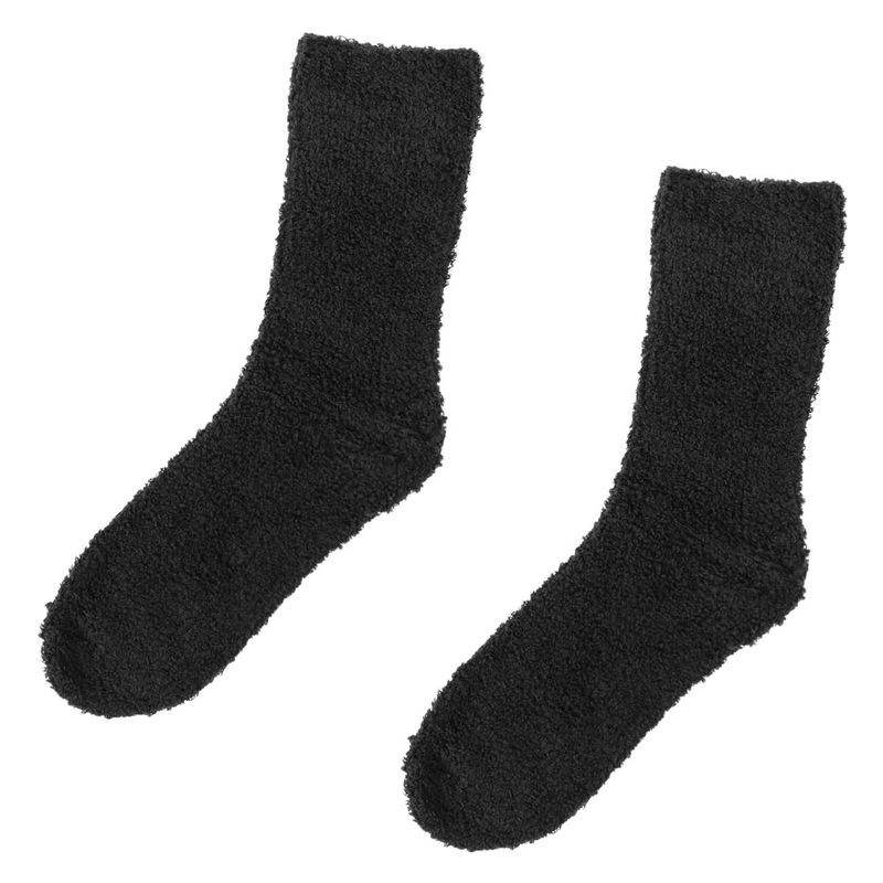 Fashion, accesorii si bijuterii - Femei - Lenjerie si pijamale femei - Sosete si ciorapi femei - Sosete Pufoase Negre pentru Femei - Set de 2 Perechi - Infinity.ro