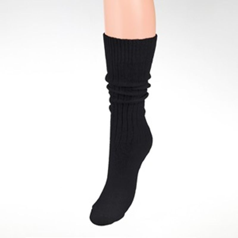 Fashion, accesorii si bijuterii - Femei - Lenjerie si pijamale femei - Sosete si ciorapi femei - Sosete lungi negre cu dungi reliefate pentru femei - Infinity.ro