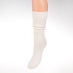 Fashion, accesorii si bijuterii - Femei - Lenjerie si pijamale femei - Sosete si ciorapi femei - Sosete lungi ecru cu dungi reliefate pentru femei - Infinity.ro