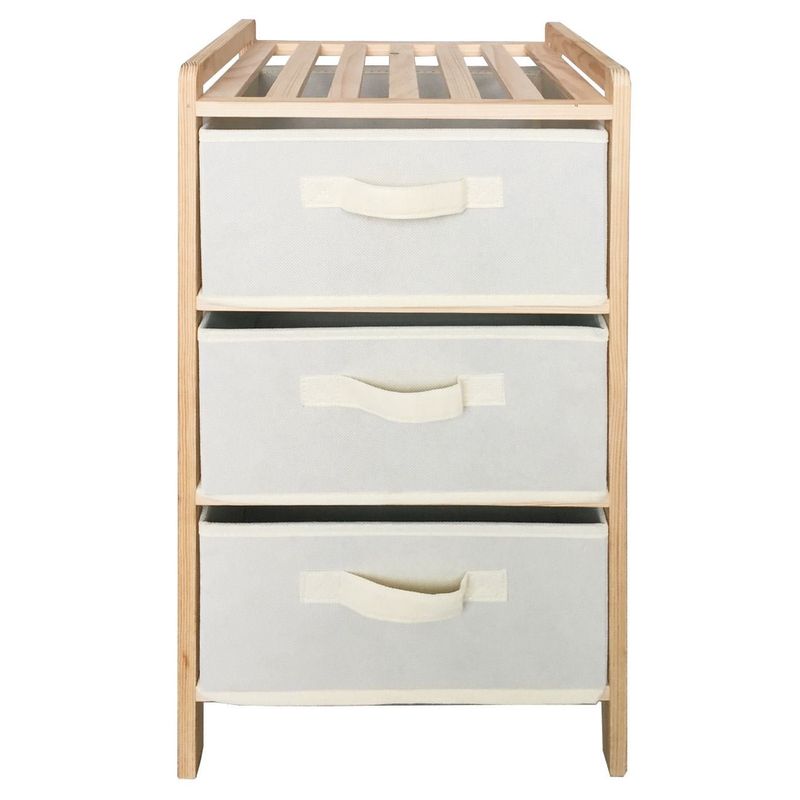 Casa si Gradina - Mobilier - Biblioteci si rafturi - Etajere - Etajera cu 3 Sertare, 32x26x60cm, Bej - Infinity.ro