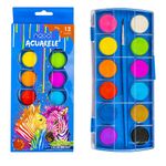 Carti si Birotica - Rechizite - Pictura si desen - Acuarele si culori - Set Acuarele Pastile NEBO, 12 Culori Stralucitoare (20.3 mm), Pensula Inclusa, Caseta Plastic cu Paleta de Amestec - Infinity.ro