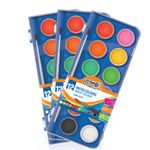 Carti si Birotica - Rechizite - Pictura si desen - Acuarele si culori - Set Acuarele Pastile S-COOL, 12 Culori Intense (28 mm), Include Pensula, Cutie Plastic cu Paleta de Amestec pe Capac - Infinity.ro