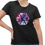 Fashion, accesorii si bijuterii - Femei - Imbracaminte femei - Tricouri si topuri femei - Tricou Femei EXO Kpop Cosmos Vibe Merch, negru, marime S - Infinity.ro