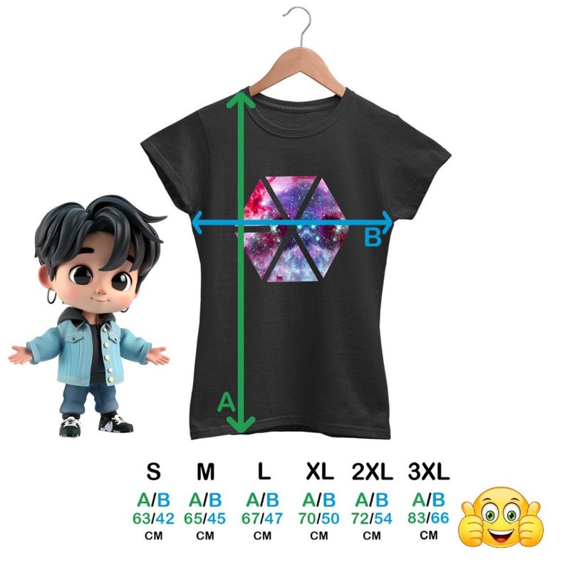 Fashion, accesorii si bijuterii - Femei - Imbracaminte femei - Tricouri si topuri femei - Tricou Femei EXO Kpop Cosmos Vibe Merch, negru, marime S - Infinity.ro