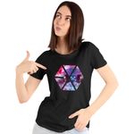 Fashion, accesorii si bijuterii - Femei - Imbracaminte femei - Tricouri si topuri femei - Tricou Femei EXO Kpop Cosmos Vibe Merch, negru, marime S - Infinity.ro