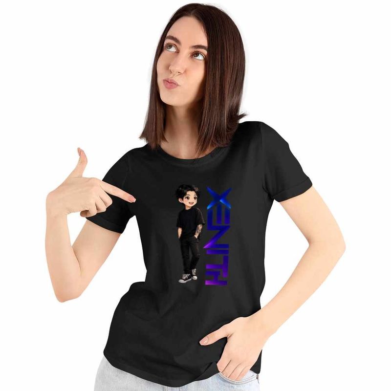 Fashion, accesorii si bijuterii - Femei - Imbracaminte femei - Tricouri si topuri femei - Tricou Femei Xenith DJ Kpop Anime, negru, marime S - Infinity.ro