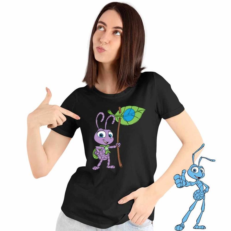 Fashion, accesorii si bijuterii - Femei - Imbracaminte femei - Tricouri si topuri femei - Tricou Femei A Bugs Life Aventuri la Firul Ierbii Dot, negru, marime S - Infinity.ro