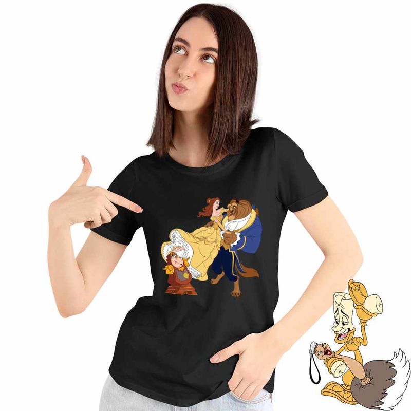 Fashion, accesorii si bijuterii - Femei - Imbracaminte femei - Tricouri si topuri femei - Tricou Femei Frumoasa si Bestia Castel, negru, marime 2XL - Infinity.ro
