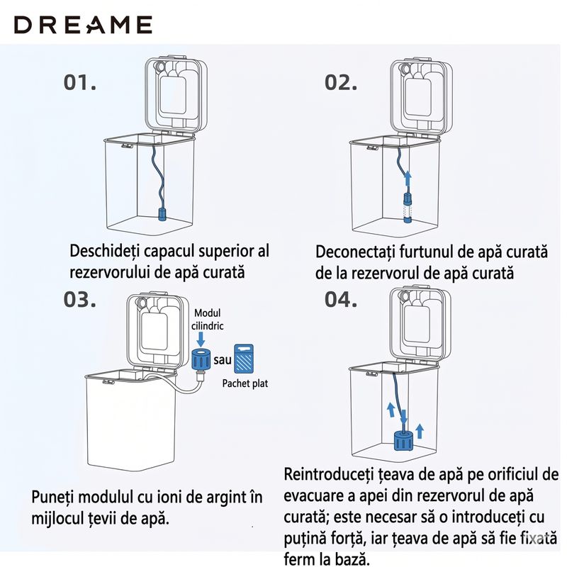 Electronice si Electrocasnice - Ingrijirea locuintei - Accesorii aparate pentru ingrijirea locuintei - Modul sterilizare Dreame Ag+ cu ioni de argint L10 Ultra L10S L40 Ultra X40 X40 Pro Ultra Matrix 10 Ultra Mova P10 Pro Ultra - Infinity.ro