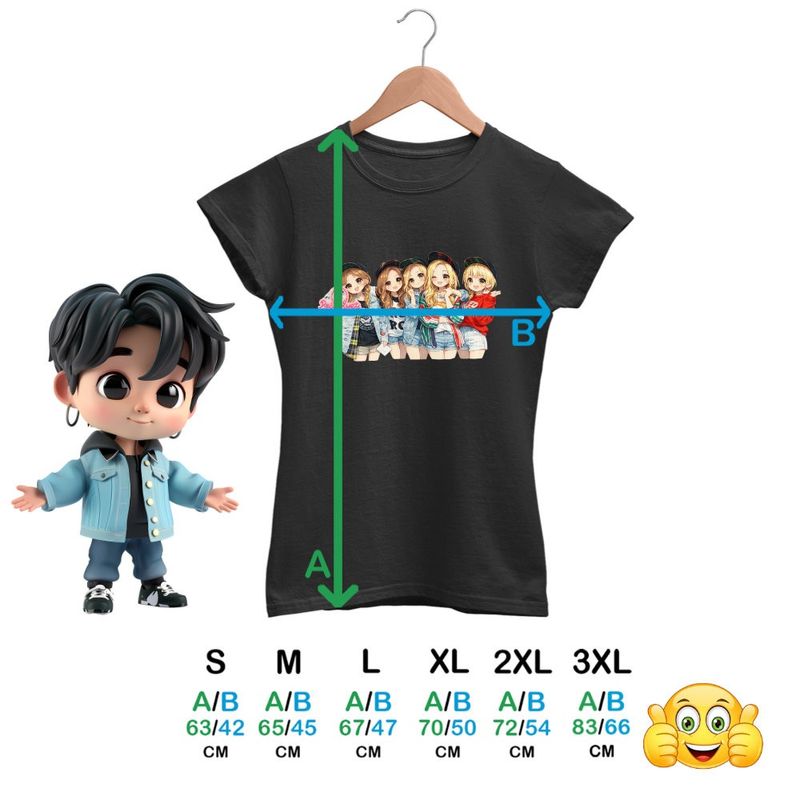 Fashion, accesorii si bijuterii - Femei - Imbracaminte femei - Tricouri si topuri femei - Tricou Femei Red Velvet Cartoon Chibi Kpop, negru, marime S - Infinity.ro