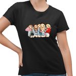 Fashion, accesorii si bijuterii - Femei - Imbracaminte femei - Tricouri si topuri femei - Tricou Femei Red Velvet Cartoon Chibi Kpop, negru, marime S - Infinity.ro