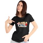 Fashion, accesorii si bijuterii - Femei - Imbracaminte femei - Tricouri si topuri femei - Tricou Femei Red Velvet Cartoon Chibi Kpop, negru, marime S - Infinity.ro