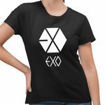 Fashion, accesorii si bijuterii - Femei - Imbracaminte femei - Tricouri si topuri femei - Tricou Femei EXO Kpop Merch, negru, marime S - Infinity.ro